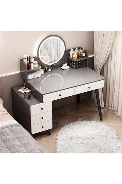 Türkiye Multifunctional Makeup Vanity Dressing Table with Drawers 95 CM