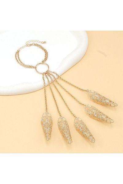Choice Gold-color 1pc Connecting Finger Bracelet Women Punk Nail Rings With Bracelet Belly Dancer Cosplay H