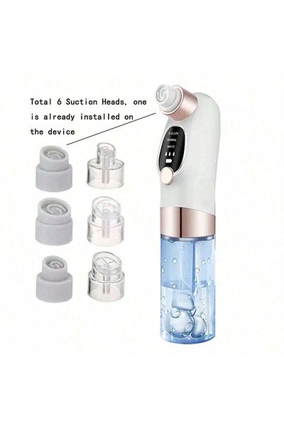 Choice WHITE Newest Water Circulation Pore Vacuum Cleaner Pimple Extractor Tools with 6 Suction Heads,3 Gea