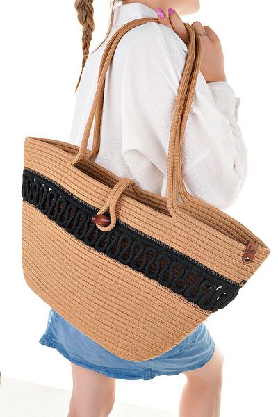 Aymood Women's Straw Bag Hand Braided Jute Straw Shoulder Beach Bag
