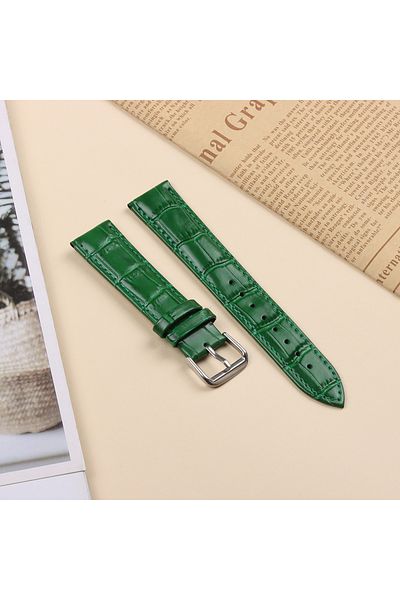 Choice 20mm Green 18mm 20mm 22mm 24mm Genuine Leather Watchband Crocodile Pattern Straps Mens Replacement U