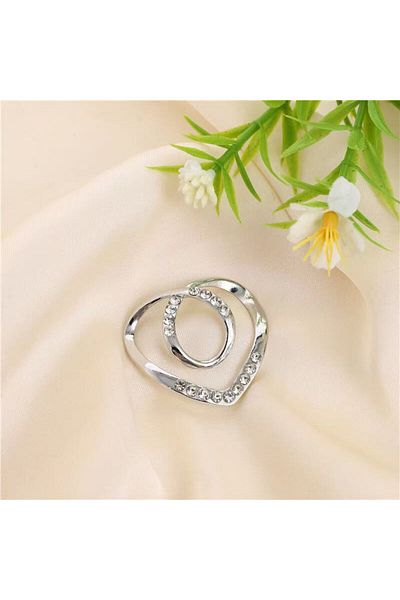 Choice WHITE J020013-02 Women's Geometric Brooch Clothing Corner Knot Button Loop Shirt Hem T-shirt scarf B