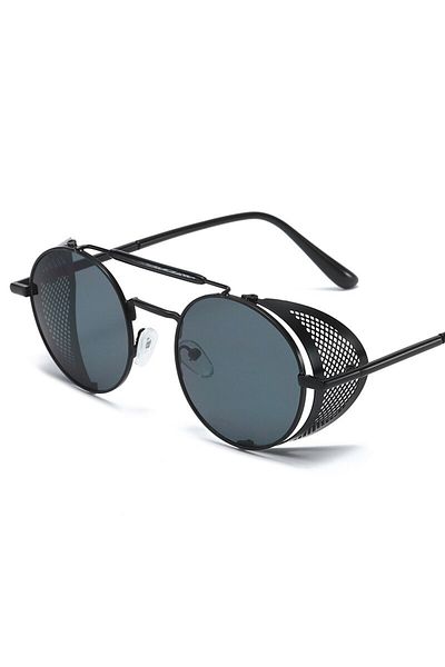 Choice C3 2023 Steampunk Side Wind Proof Mesh Flip Round Metal Sunglasses