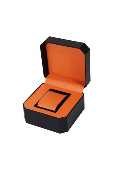 Choice black orange Vintage PU Watch Case Leather Watch Storage Box Stylish Watch Container Watch Display B