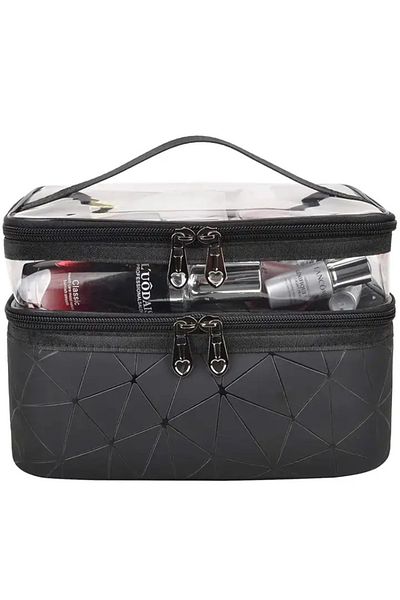 Aptel Geanta cosmetica, Poliester, 22x14.5x16.5, negru