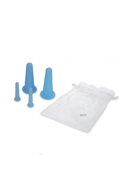Choice Blue 4 Pcs Silicone Facial Cupping Set Vacuum Massage Cup Kit Natural Silicone Facial Massage Cup A