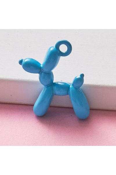 Choice J-10pcs 10pcs 19x14mm 3D Balloon Dog Charms Pendant Multi-colors Mixed DIY Necklace Keychain Jewelry