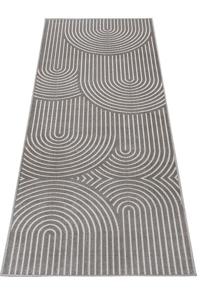 luna home Sibiu Faron thin cotton rug, Scandinavian design gray, 80x200 cm