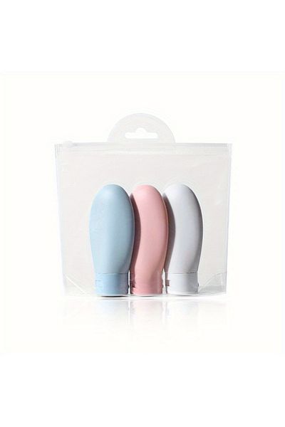 Choice 60ml Plastic 3pca-Multi-color 3pc Travel Bottle Set, Refillable, Leak-proof, for Shampoo, Lotion, Sh