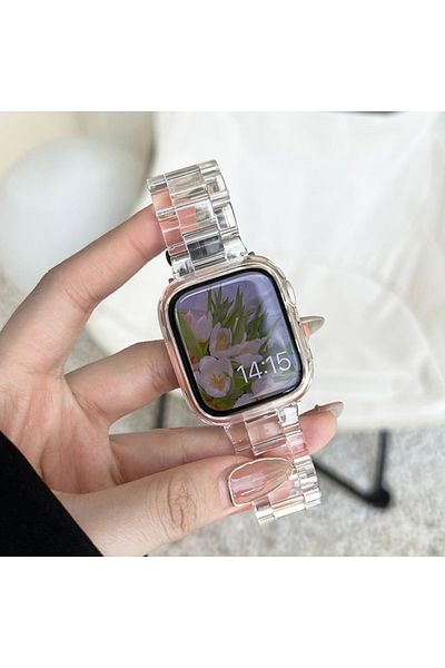 Choice 38mm 40mm 41mm transparent Transparent Watch Strap for Apple Watch Band 44mm 45 46 49 38 40 41 42mm