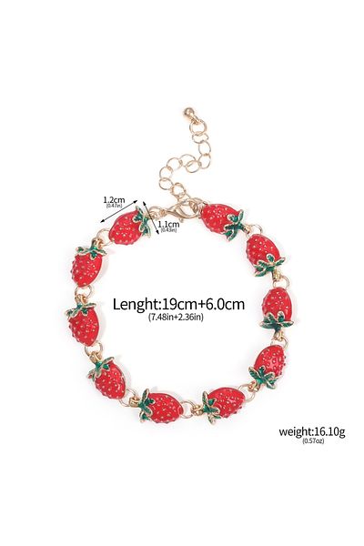 Choice B00189-01 Creative Strawberry Bracelet Cute Exquisite Fruit Strawberry Jewelry For Women's Niche Co