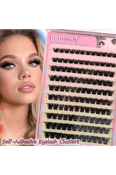 Choice SHR-2422-2 Individual Lashes 120 Pcs Self-adhesive Eyelash Cluster 10-12-14mm No Glue Curling DIY F