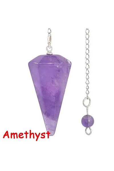 Choice Amethyst Natural Stone Quartz Agates Pendant Reiki Healing Cone Amethyst Charm Pendulum Pendants For