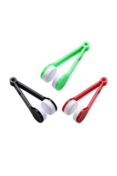 Choice mix 3pcs Portable Multifunctional Eyeglass Cleaning Wipe Green Microfiber Lens Brush for Sunglasses