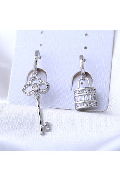 Choice Silver Color 2023 New Premium Classic Key and Lock Earrings Women's Korean Fashion Jewelry Accessori