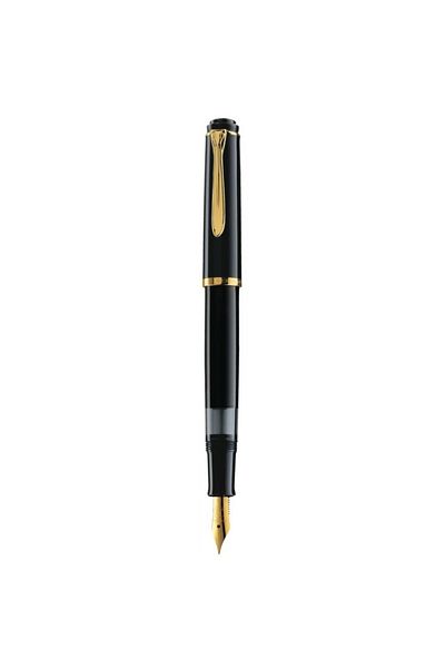 Pelikan Classic M200 Fountain Pen, Material Resin, Color Black, Gold Plated Nib/ Accessories, Piston Filling