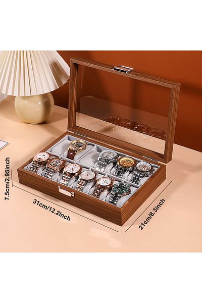 Choice 12 Positions DELESYS New Walnut Wood Creative Watch Box Chinese Style Retro Wood Watch Display Box L