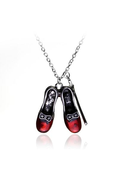 Choice red Wizard of Charm Necklace Ruby Red Slippers Jewelry Magic Star Oz Ruby Slippers Gift for Little G