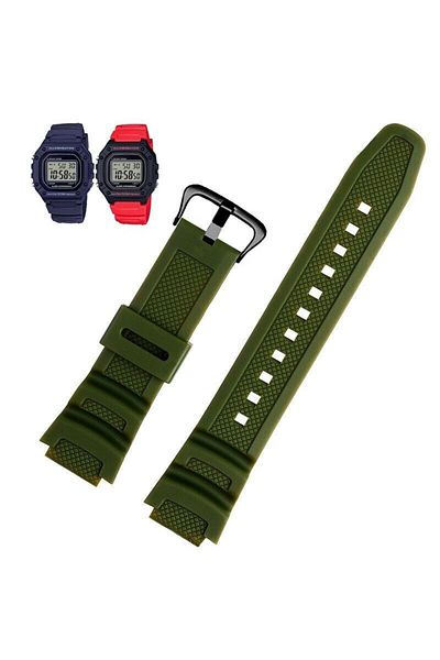 Choice 18mm Green Black Buckle Rubber Strap For AE-1500 Ae-1500wh AE-1500WHX Resin Silicone Watch Bracelet