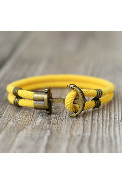 Choice 20.5cm(8inch) Yellow Vintage Pirate Bracelet Men Bronze Punk Braclet Outdoor Survival Braslet Gift F