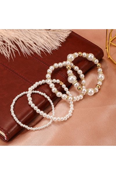 Choice 01 4-piece Suit New Ins Summer Love Pearl Bracelet Minority Female Bracelet Suit