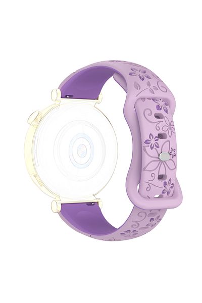 Choice 16mm Purple with Lavender 12/16/18/20/22mm Silicone Two-Tone Flower Soft Sport Strap for Amazfit GTR