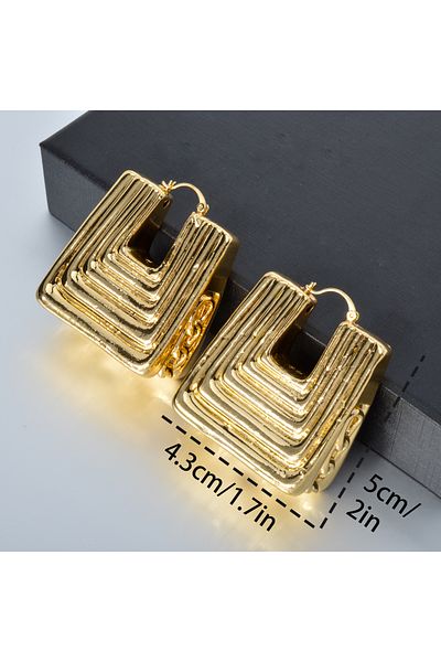 Choice big Sunny Jewelry Fashion Trapezoid Earrings Copper African Nigeria Large Style Hoop Earrings For Wo