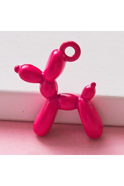 Choice D-10pcs 10pcs 19x14mm 3D Balloon Dog Charms Pendant Multi-colors Mixed DIY Necklace Keychain Jewelry