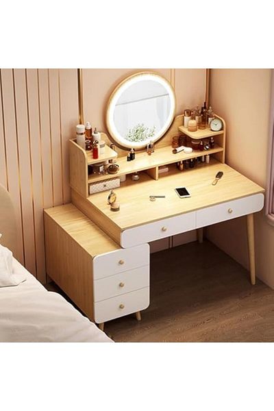 Türkiye Multifunctional Makeup Vanity Dressing Table with Drawers 95 CM