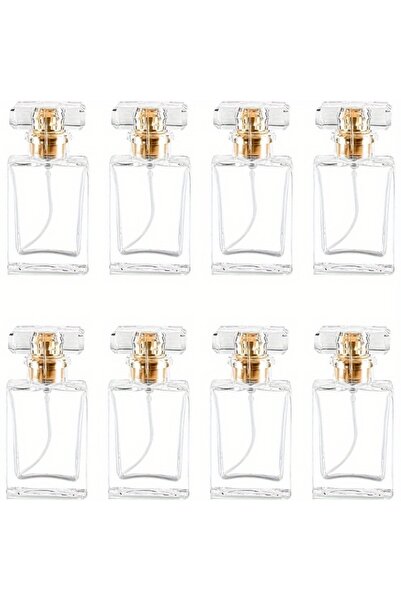 Choice1 8 زجاجات عطر زجاجية فارغة قابلة لإعادة التعبئة، سعة 30 مل، ذهبية اللو...