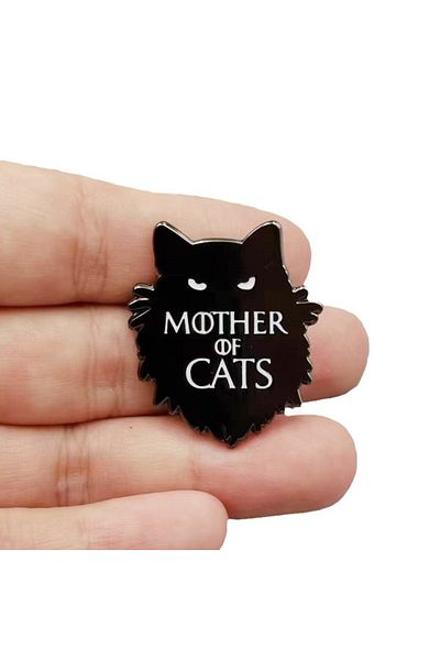 Choice A Mother of Cats Thrones Brooch Pins Enamel Metal Badges Lapel Pin Brooches Jackets Jeans Fashion J.