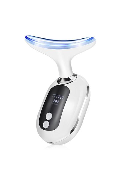 Choice WHITE 3 Color Neck Beauty Device EMS Face Lifting Massager Double Chin Remover LED Photon Anti Wrink