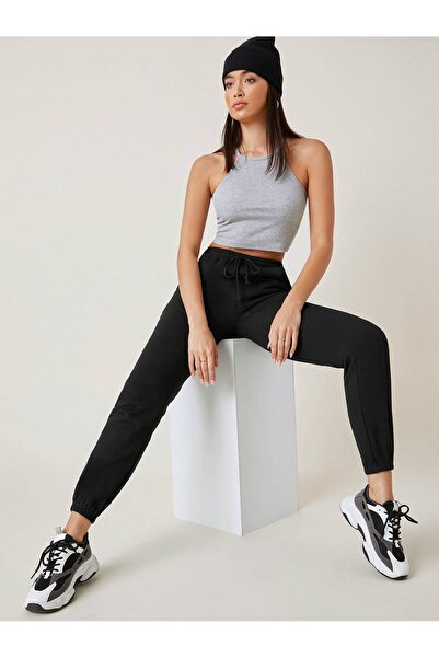 Lider Leather Γυναικείο παντελόνι φόρμας με λάστιχο στο τελείωμα