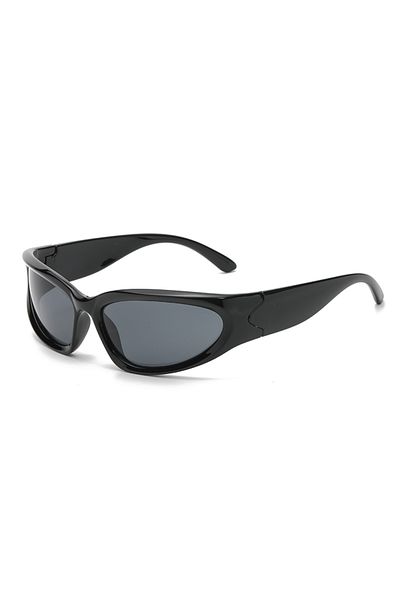Choice black black Fashion Punk Goggle Y2k Luxury Brand Sunglasses Women Wrap Around Sun Glasses 2000'S Sha