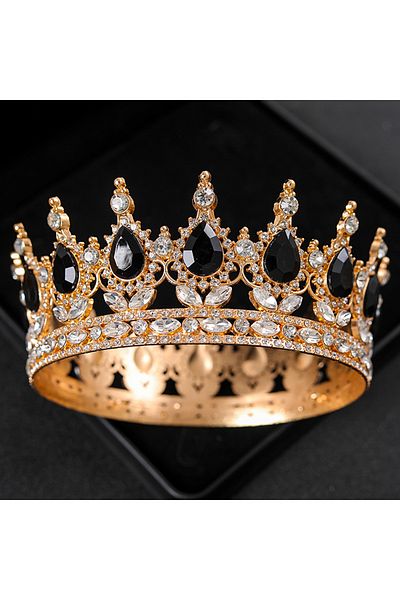 Choice Black Baroque Crystal Tiaras And Crowns Rhinestone Prom Diadem Headband Crown Bridal Wedding Hair Ac