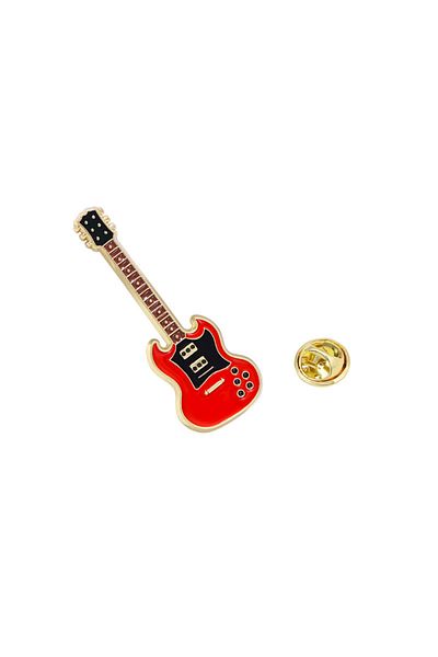 Choice red Electric Guitar Brooch Personalized Musical Instrument Violin Pin Fashionable and Versatile Badg