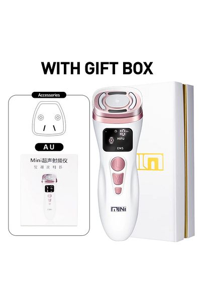 Choice with box au New mini HIFU ultrasonic machine EMS micro current facial beauty instrument firming skin