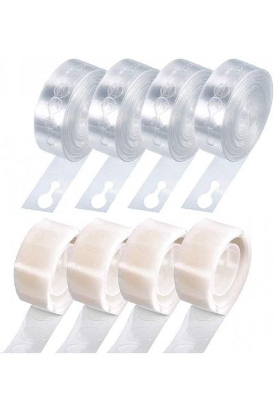 OEM Set of 4 rolls of ribbon for balloon decoration 20 m, with 4 rolls of glue for wedding/anniversary