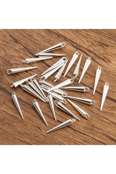 Choice 28C3-3 30PCS 3 Styles Wholesale Metal Alloy Smooth Surface Conical Pendant Charms For Jewelry Making