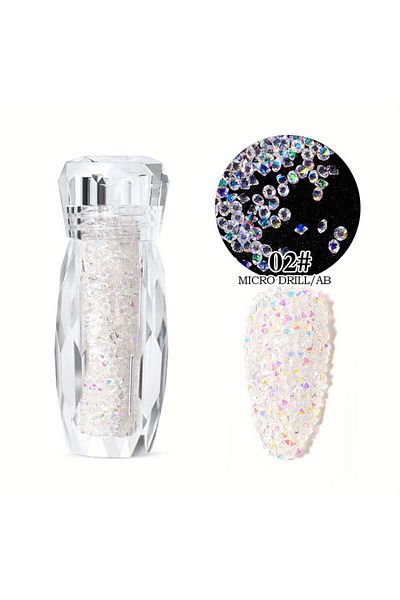 Choice 02 Glitter Caviar Nails Rhinestones Fairy Micro Crystal Beads 3D AB Crystal Nail Art Accessories DIY