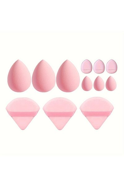 Choice 12pcs-black 12pcs Professional Makeup Sponge Set - Soft, Gentle, Multi-purpose Tools For Perfect Fou
