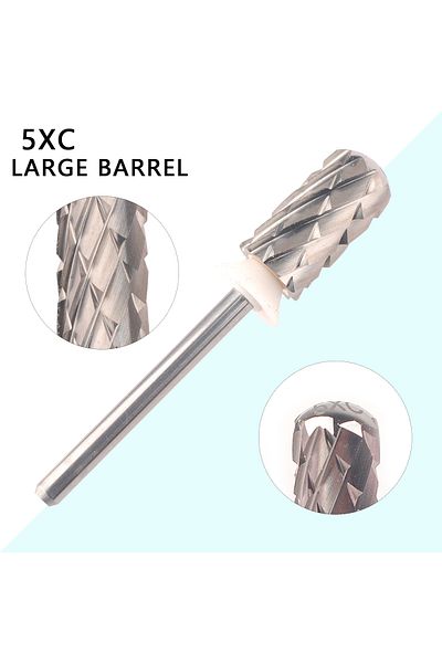 Choice 5XC Asentale 5XC Round Top Large Barrel Nail Drill Bits 3/32 Carbide Burr Remove Thick Gel Manicure