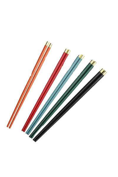 OEM Set of 5 pairs of Chinese chopsticks, 24 cm, fiberglass, nylon, multicolor