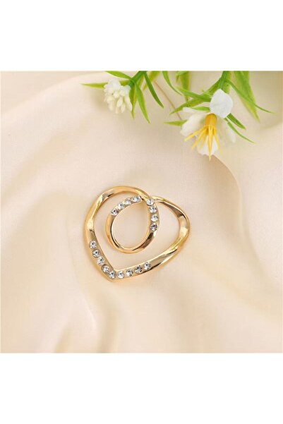 Choice دبوس ملابس نسائي أبيض J020013-01 هندسي بعقدة زاوية وحلقة أزرار وحاشية ...