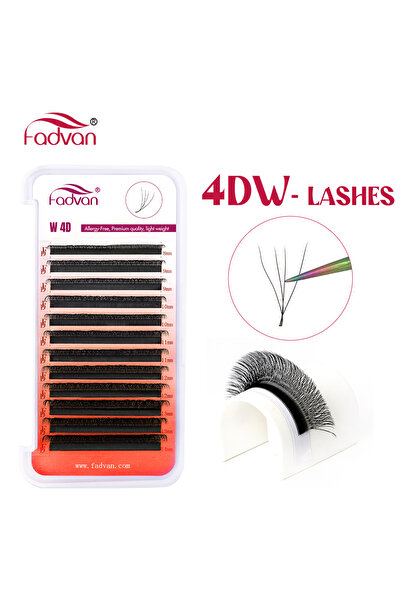 Choice1 رموش FADVAN 4D W على شكل رموش كثيفة جاهزة الصنع بطول 10 مم، رموش تمديد احترافية من المنك الناعم