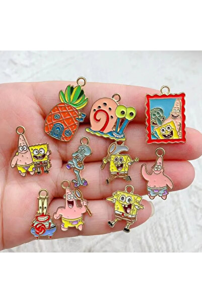 Choice 11 قطعة من سلاسل المفاتيح الكرتونية الصغيرة على شكل قلادة وملحقاتها المصنوعة يدويًا من سبائك زيت التنقيط