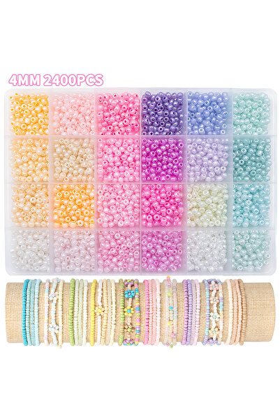 Choice1 مجموعة متنوعة من خرز البذور الزجاجية 4 مم، 24 لونًا، 2/3/4 مم، 12000/...