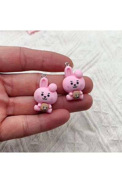 Choice COLOR 3 10Pcs Cartoon Animal Resin Charms Kawaii DIY Decor Accessories Earring KeyChain Necklace Tri