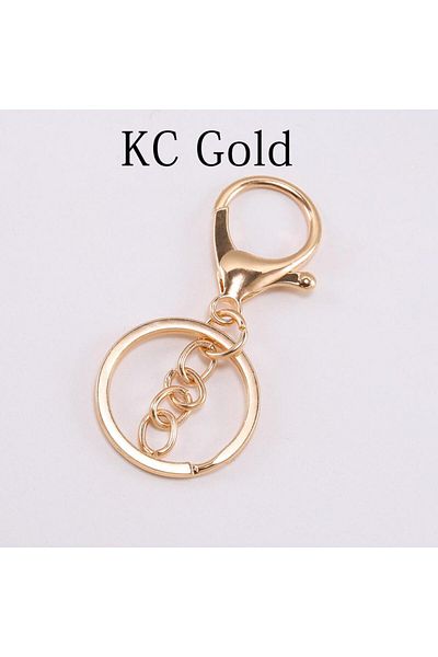 Choice سلسلة مفاتيح KC Gold مكونة من 5 قطع، مقاس 30 مم، سلسلة مفاتيح بمشبك جراد البحر مقاس 70 مم، خطافات مفاتيح، حلقات مفاتيح، صناعة مجوهرات بنفسك