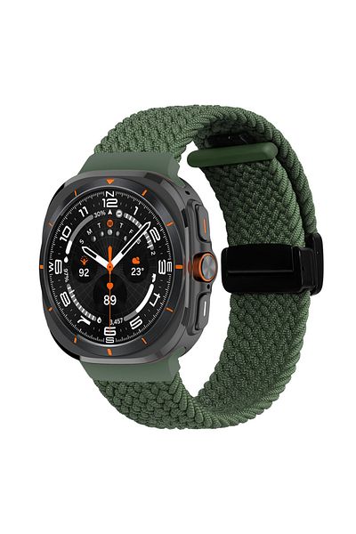 Choice Galaxy 7 Ultra 47mm army green For Samsung Galaxy Watch Ultra Strap 47mm Accessories Magnetic Braide